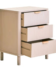 Loxley Taupe Reed 3 Drawers Bedside Table