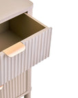 Loxley Taupe Reed 3 Drawers Bedside Table