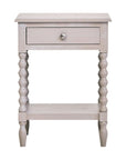 Loxley Vintage Grey Bobble Side Table with Drawer