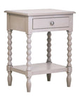 Loxley Vintage Grey Bobble Side Table with Drawer