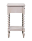 Loxley Vintage Grey Bobble Side Table with Drawer