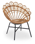 Savana Peacock Natural Rattan Chair – Metal Frame