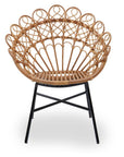 Savana Peacock Natural Rattan Chair – Metal Frame