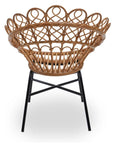 Savana Peacock Natural Rattan Chair – Metal Frame