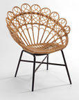 Savana Peacock Natural Rattan Chair – Metal Frame