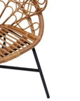 Savana Peacock Natural Rattan Chair – Metal Frame