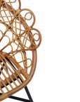 Savana Peacock Natural Rattan Chair – Metal Frame