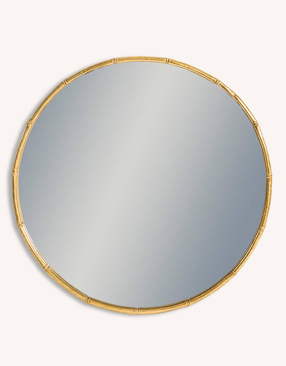 Antique Gold Round Metal Bamboo Wall Mirror - INSIDE HOUSE