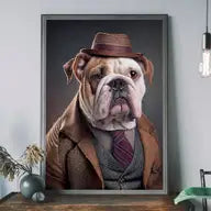 English Bulldog Animal Head Print - INSIDE HOUSE
