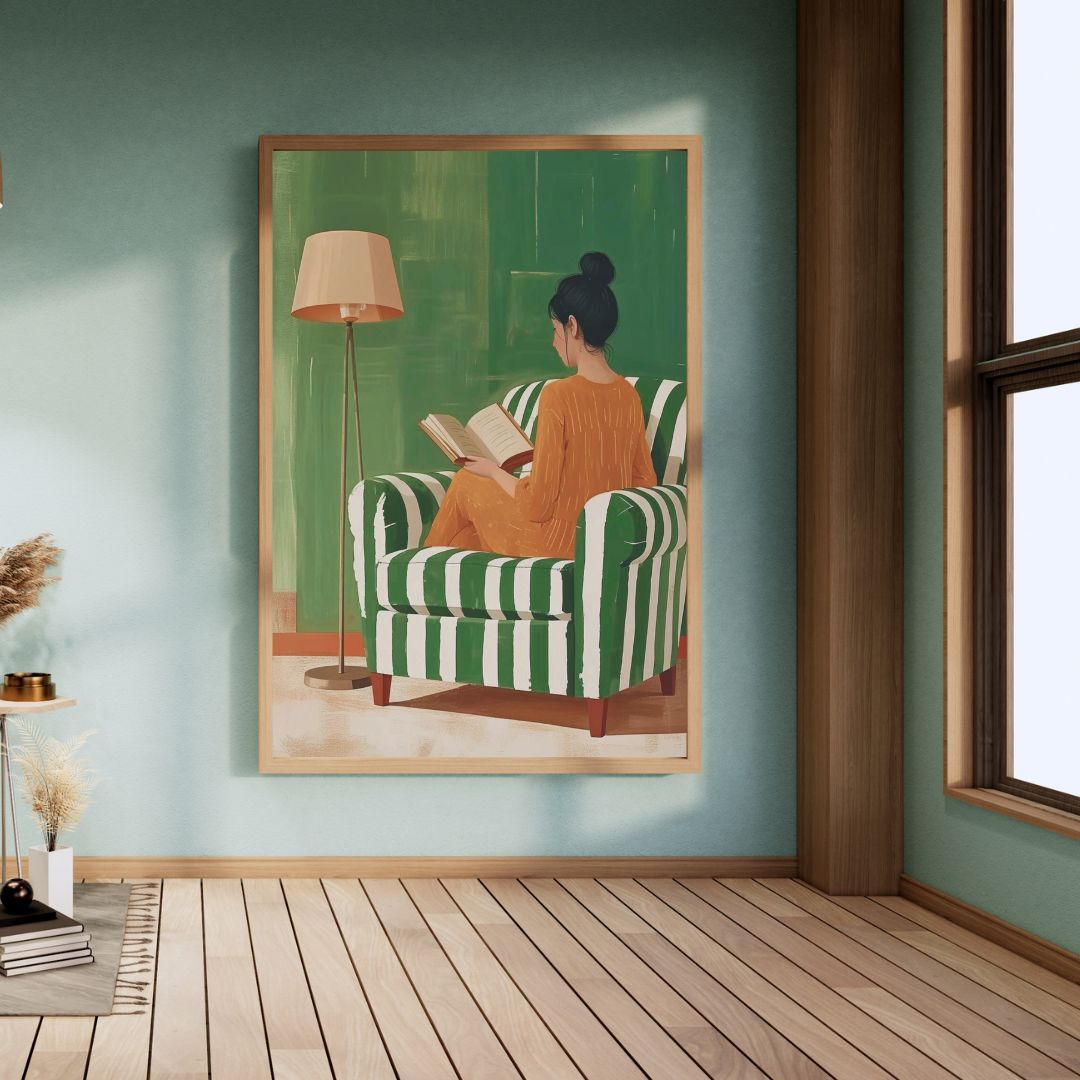 Book Reader Female Portrait Art Print