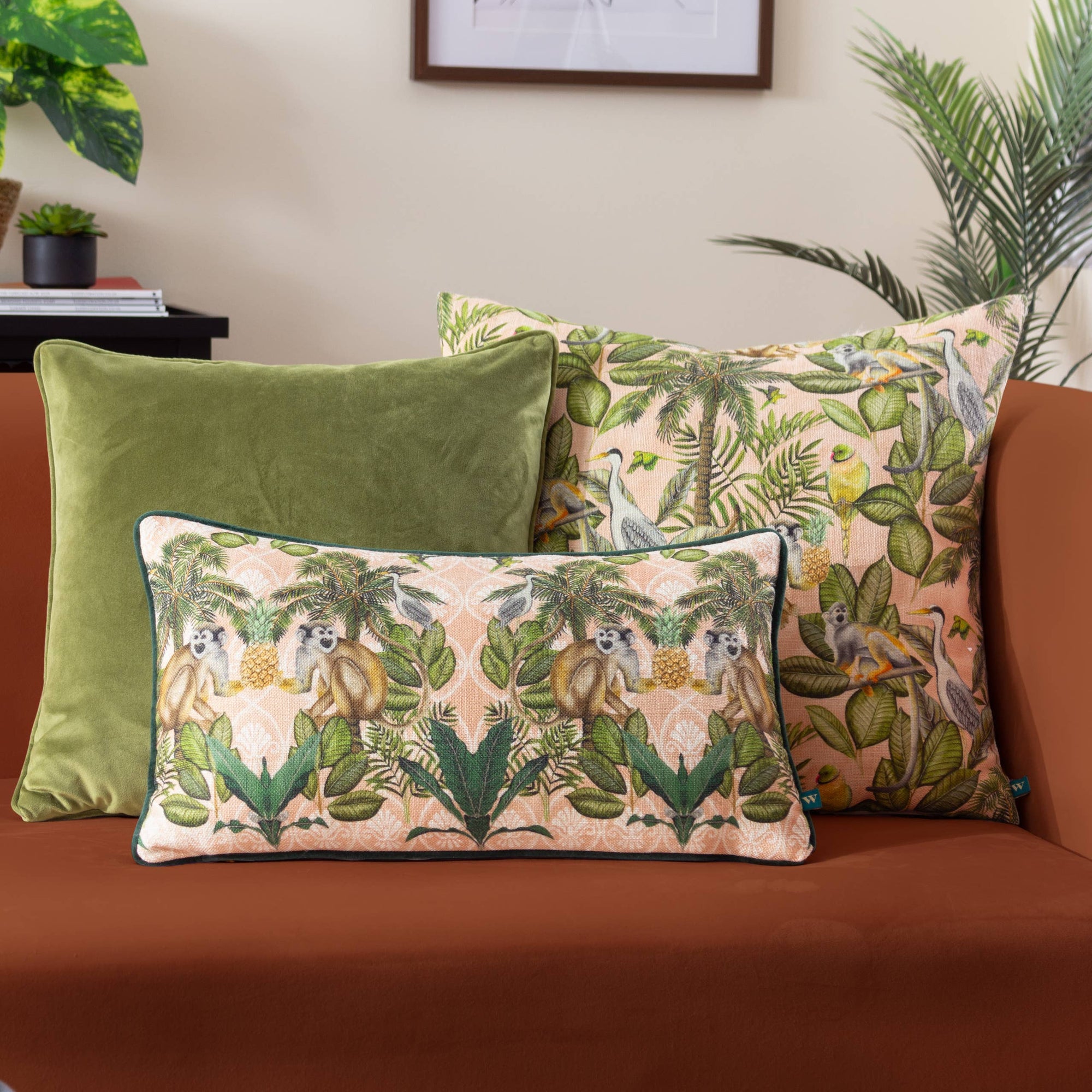 Valera Tomai Jungle Tropical Cushion Multicolour: Multicolour / Feather Rich Filled / 50 x 50cm - INSIDE HOUSE