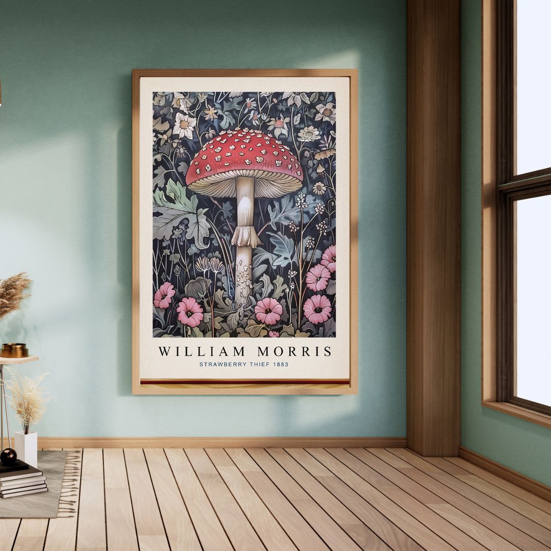 William Morris Inspired Mushroom Art Print - INSIDE HOUSE