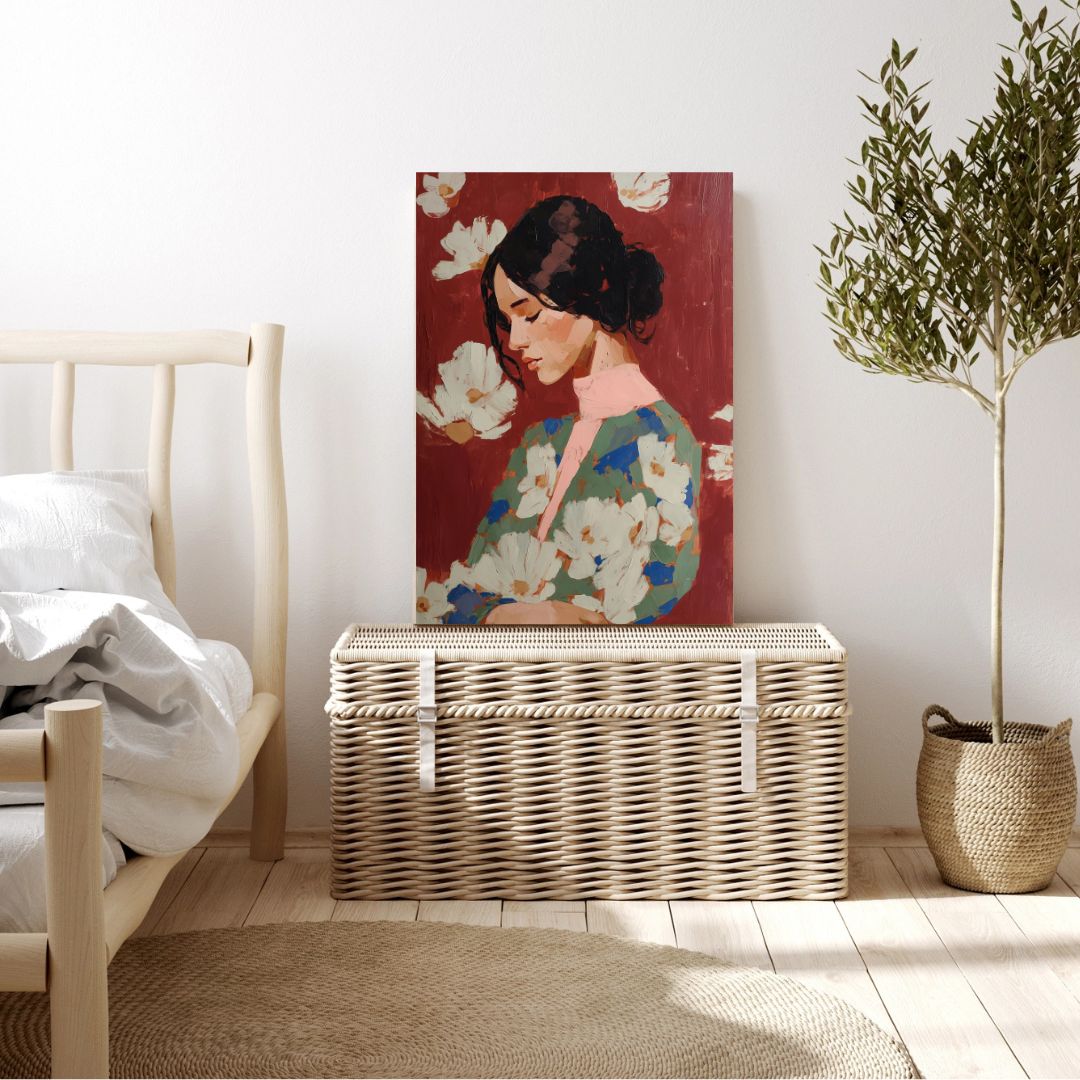 Impressionist Female Portrait Art Print - INSIDE HOUSE