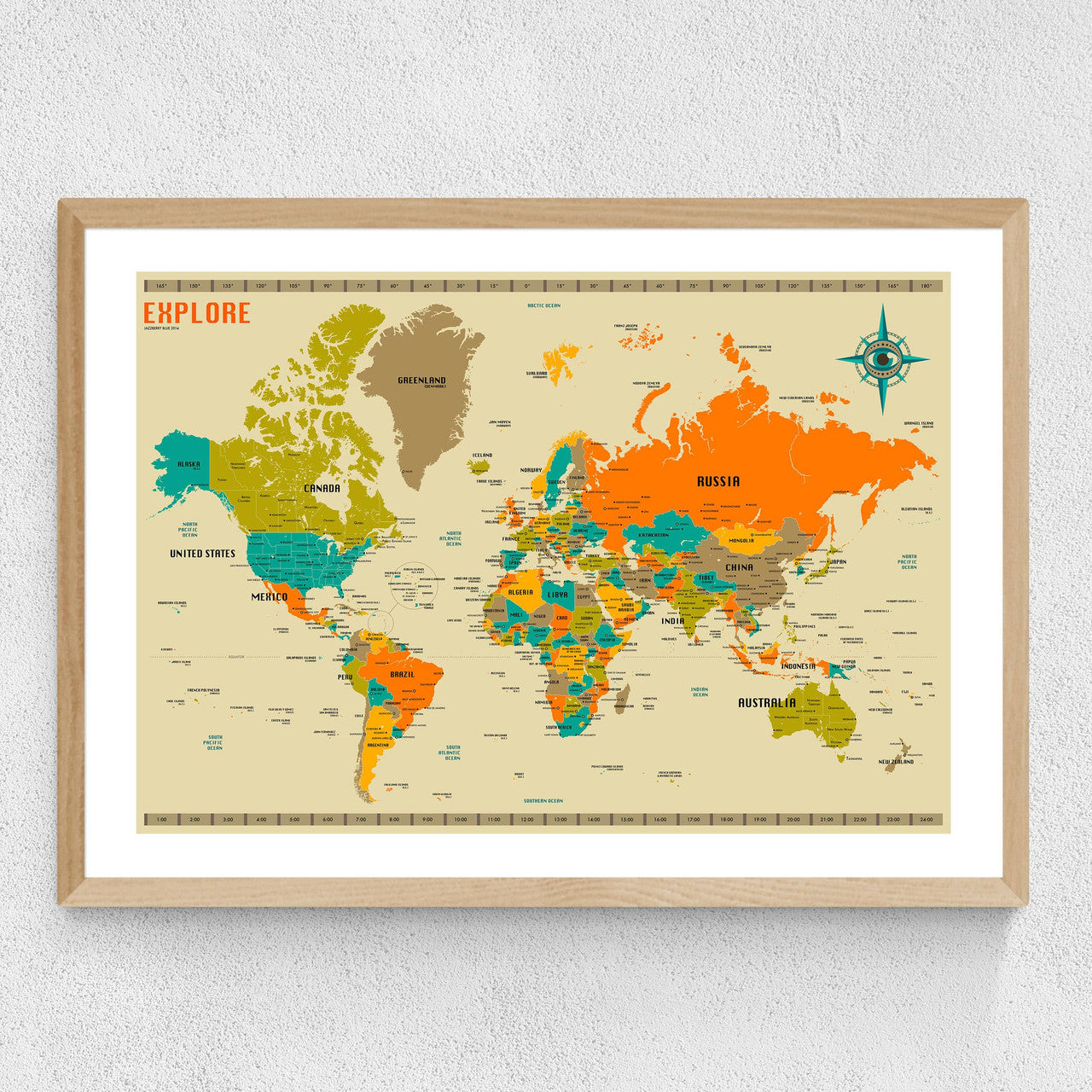 World Map by Jazzberry Blue - INSIDE HOUSE