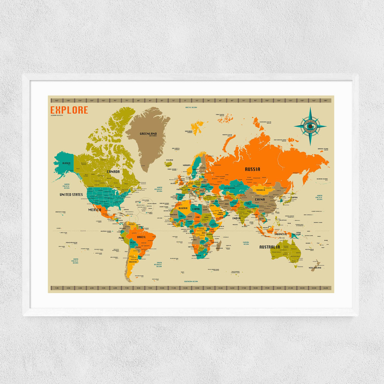 World Map by Jazzberry Blue - INSIDE HOUSE