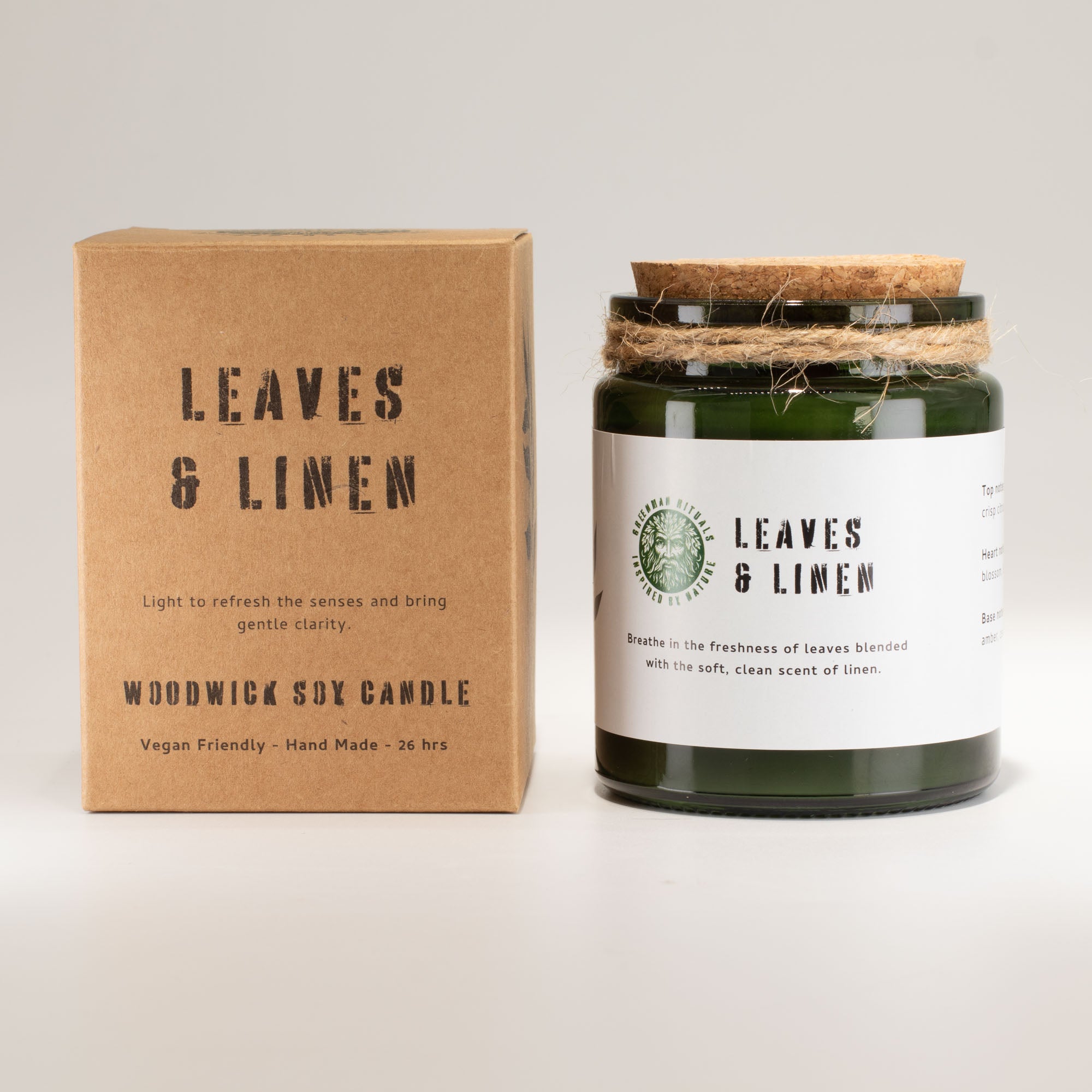 Woodwick Soy Candle - Leaves and Linen