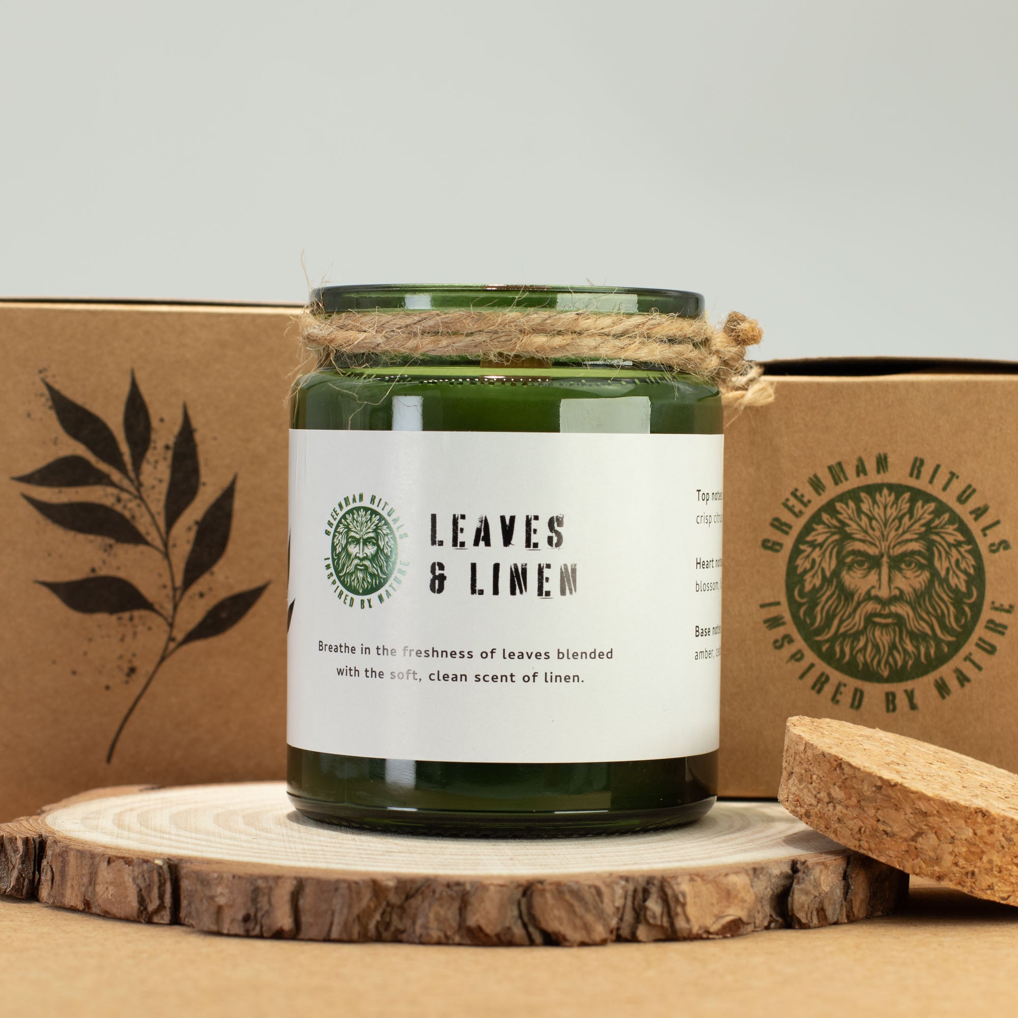 Woodwick Soy Candle - Leaves and Linen