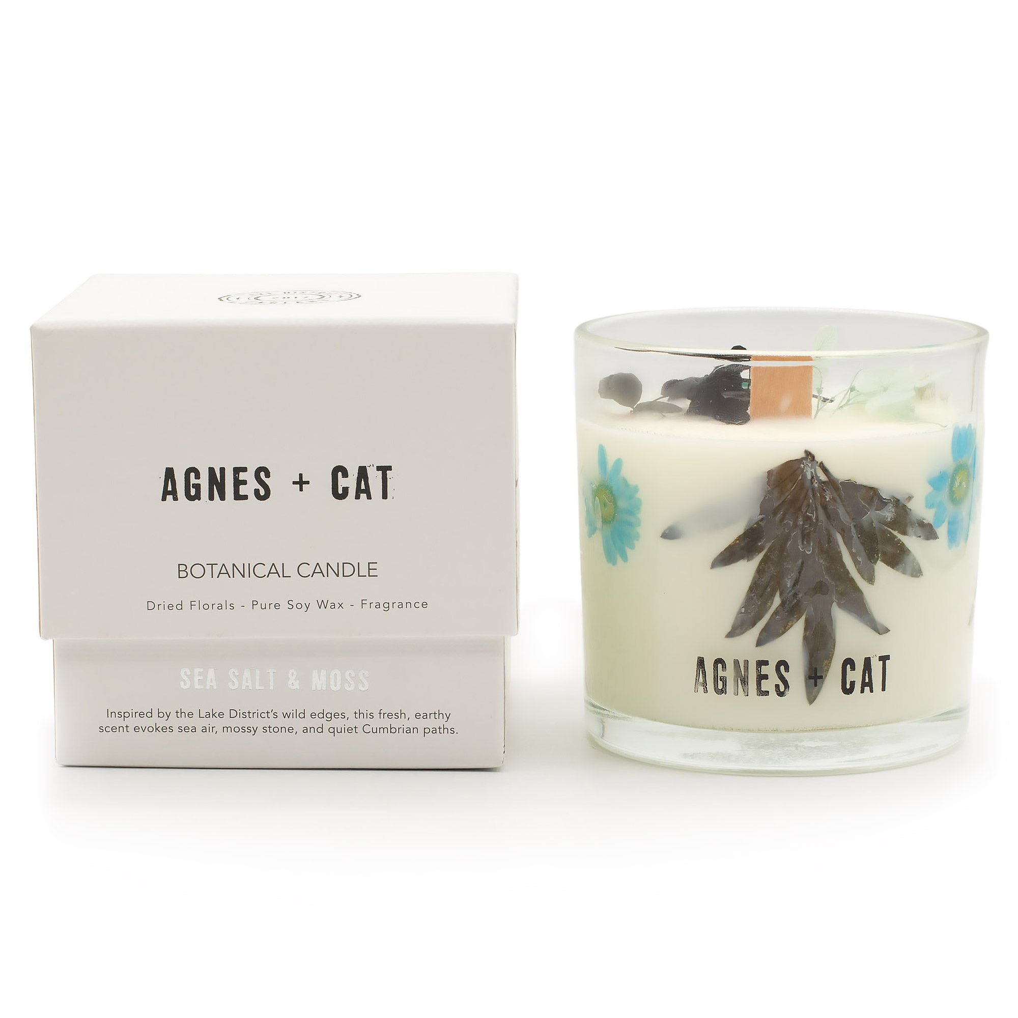 Agnes + Cat Extra Large Crackle Soy Candle - Seasalt &amp; Moss