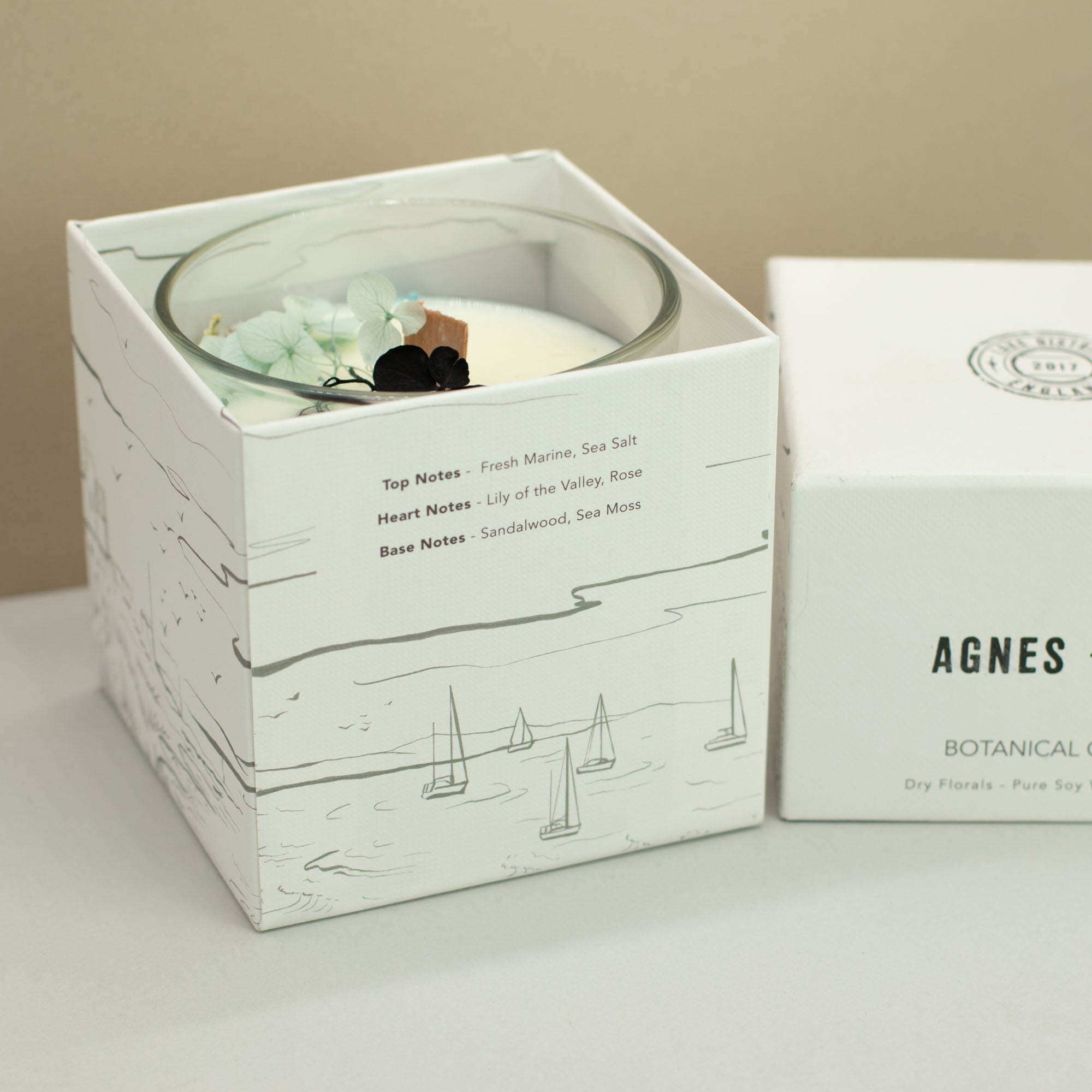 Agnes + Cat Extra Large Crackle Soy Candle - Seasalt &amp; Moss