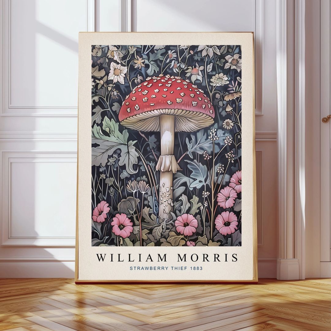 William Morris Inspired Mushroom Art Print - INSIDE HOUSE