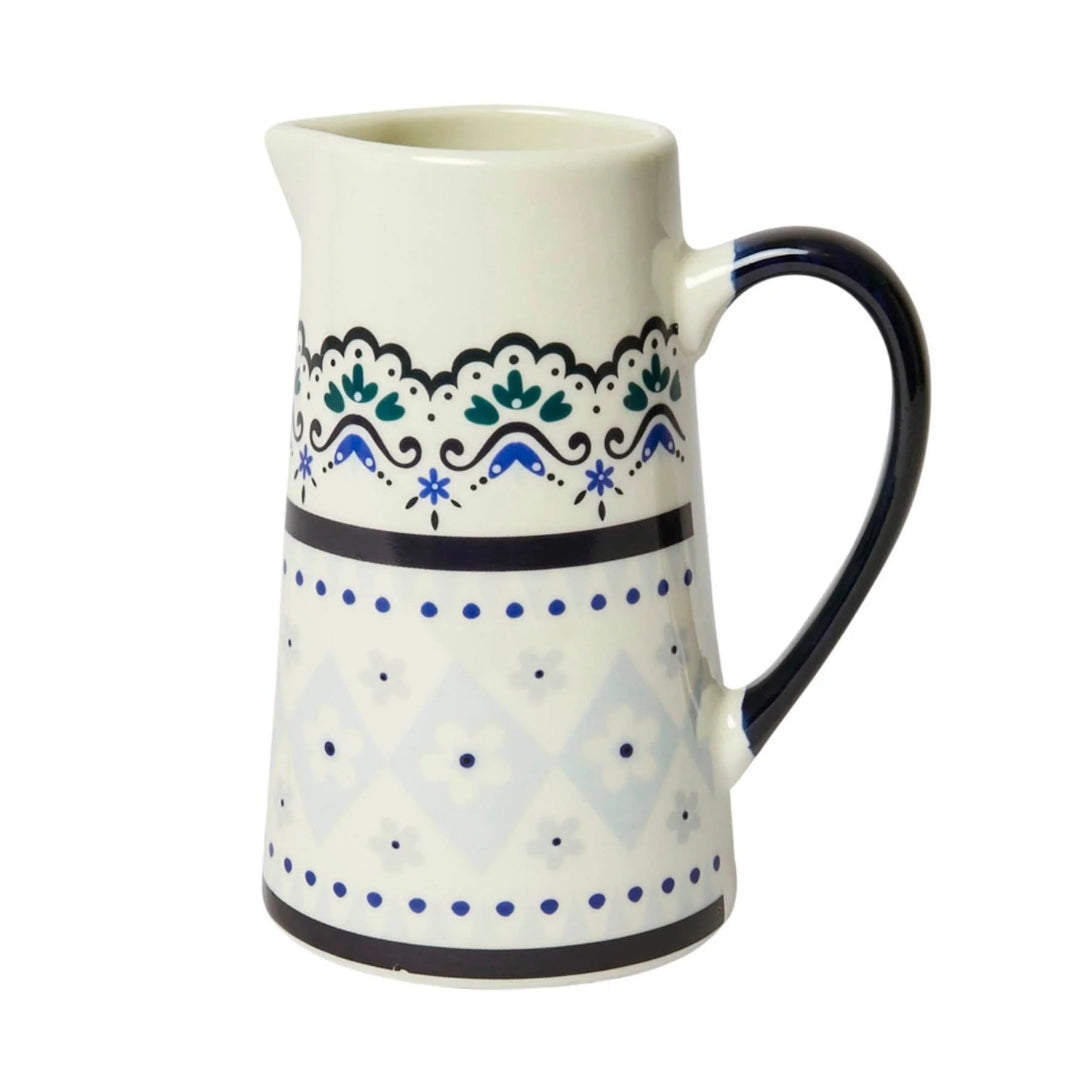 Vintage Design China Blue Jug - Medium