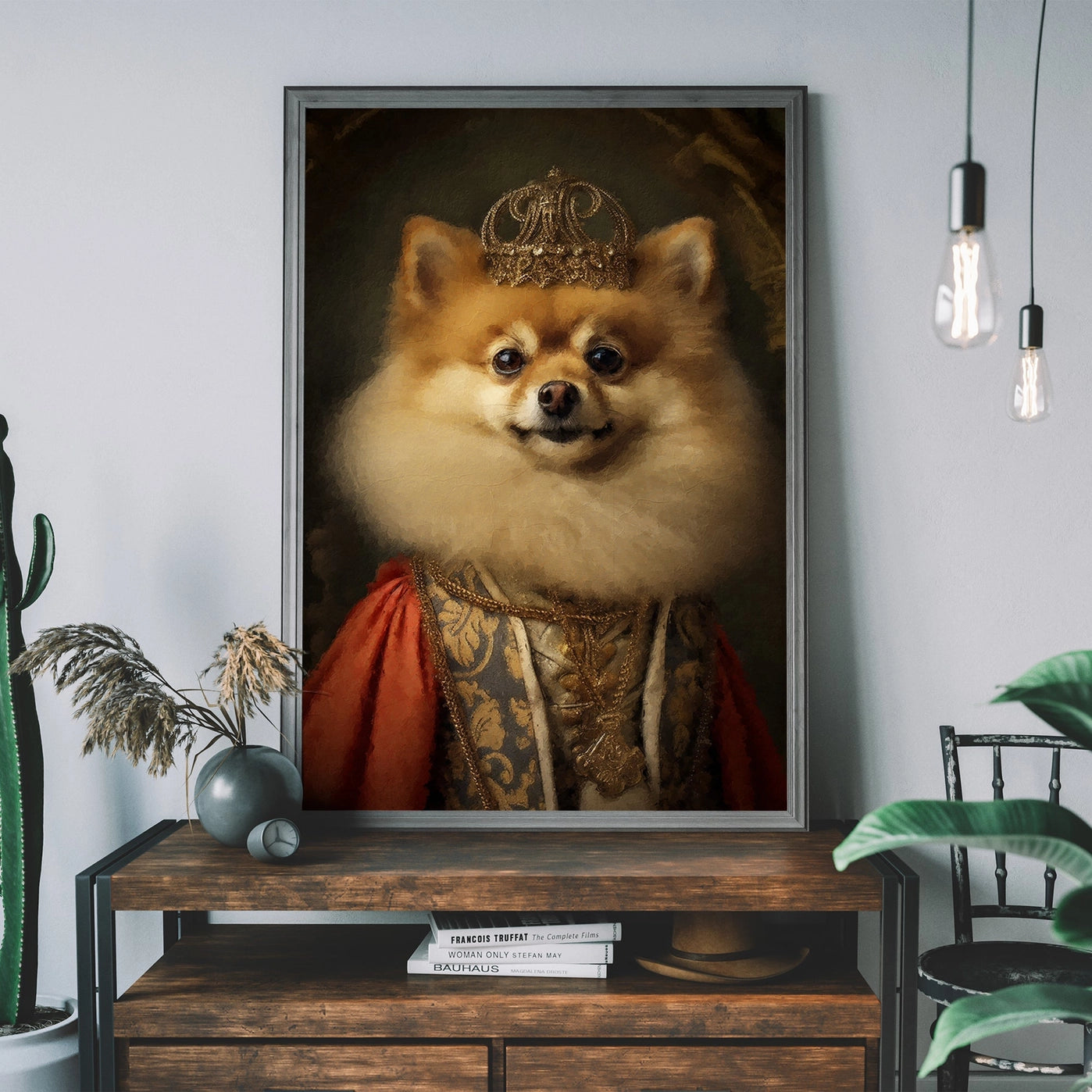 Pomeranian Animal Portrait Print - INSIDE HOUSE