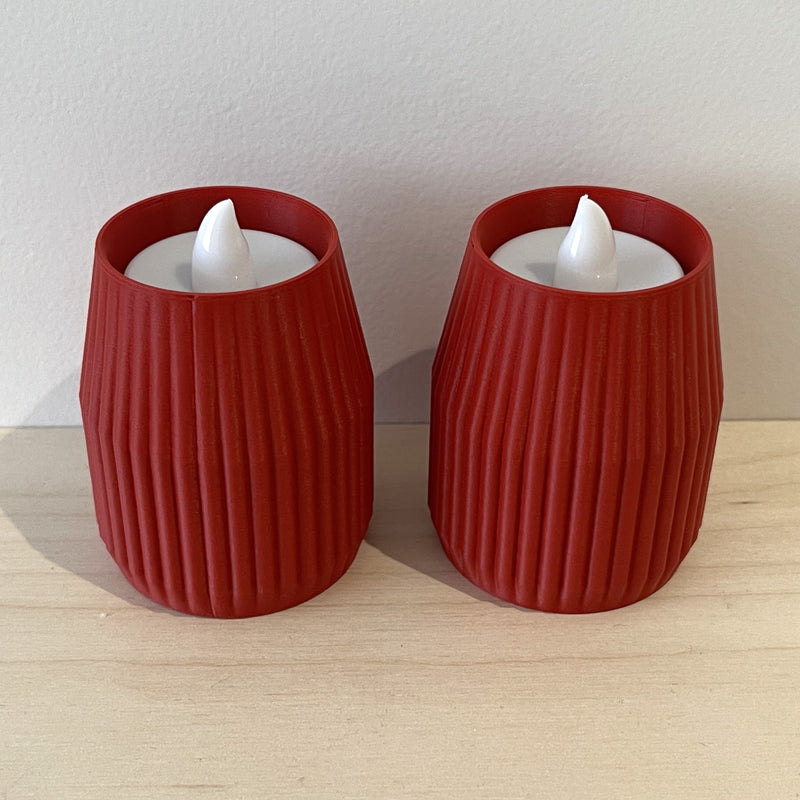 Matt Red color LED Tea Light Candle Holders including candles and batteries