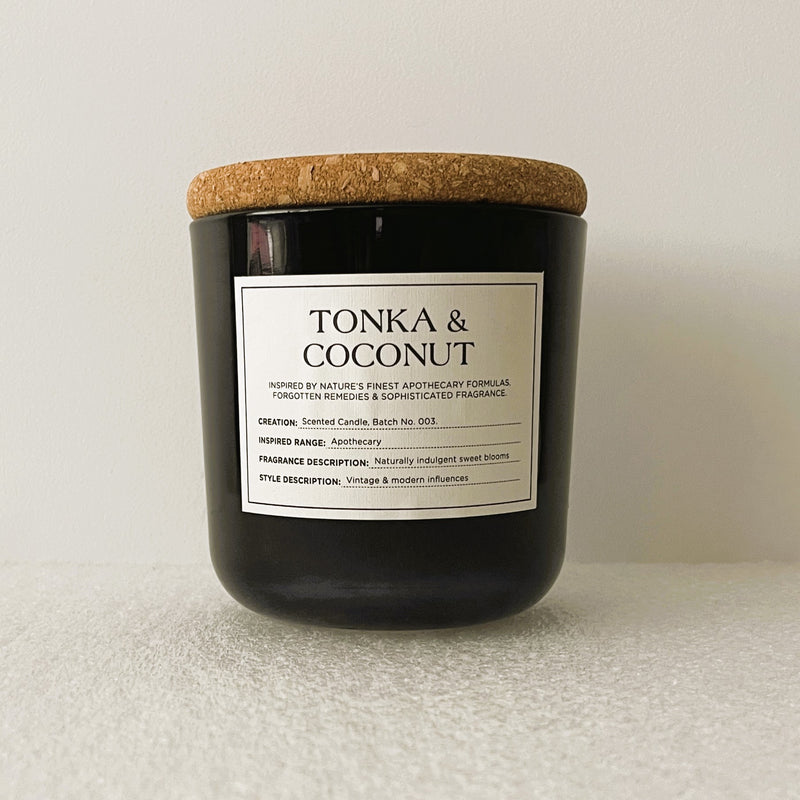 Medium Glass Jar with Cork Lid Tonka & Coconut