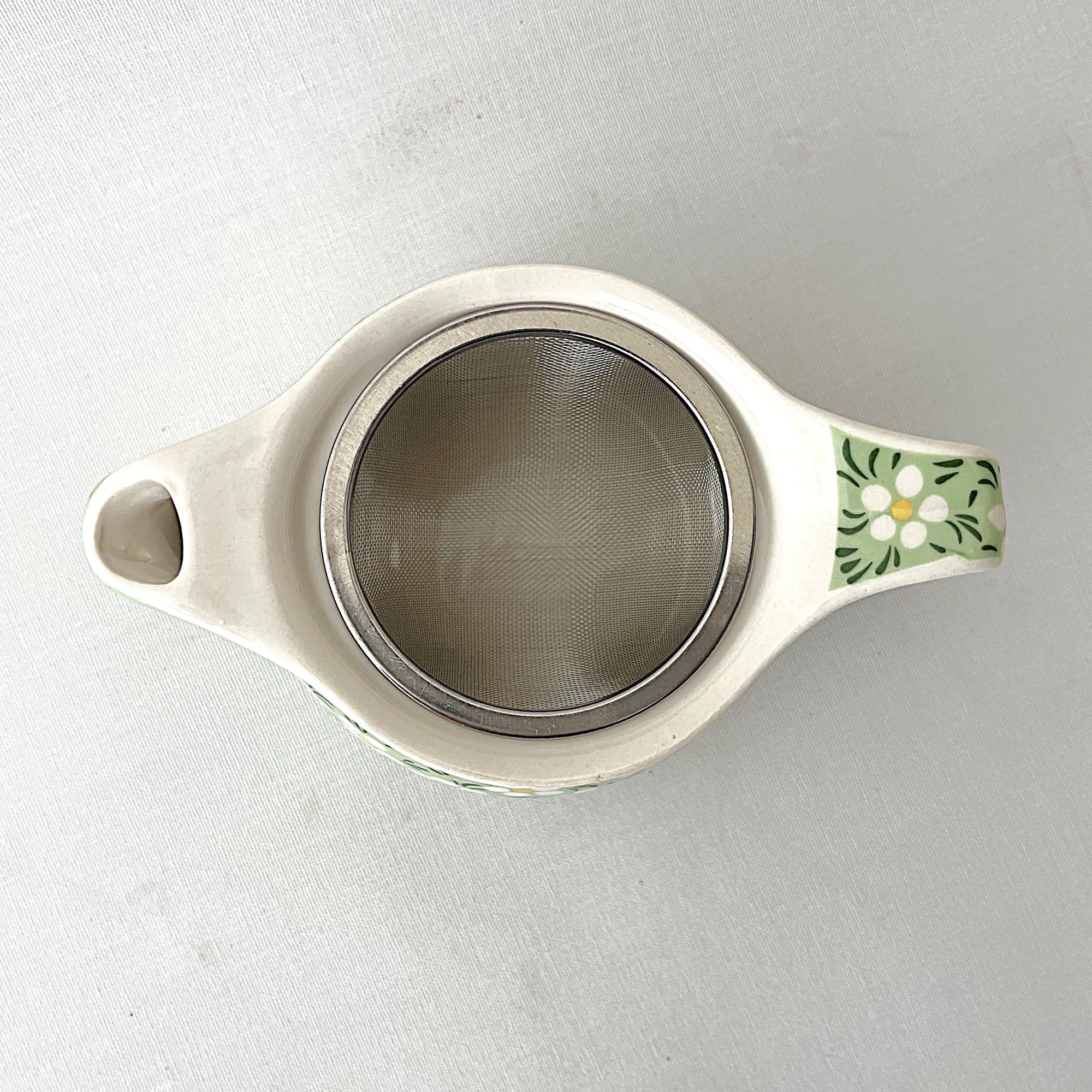 Small Herbal Teapot - Green Daisy