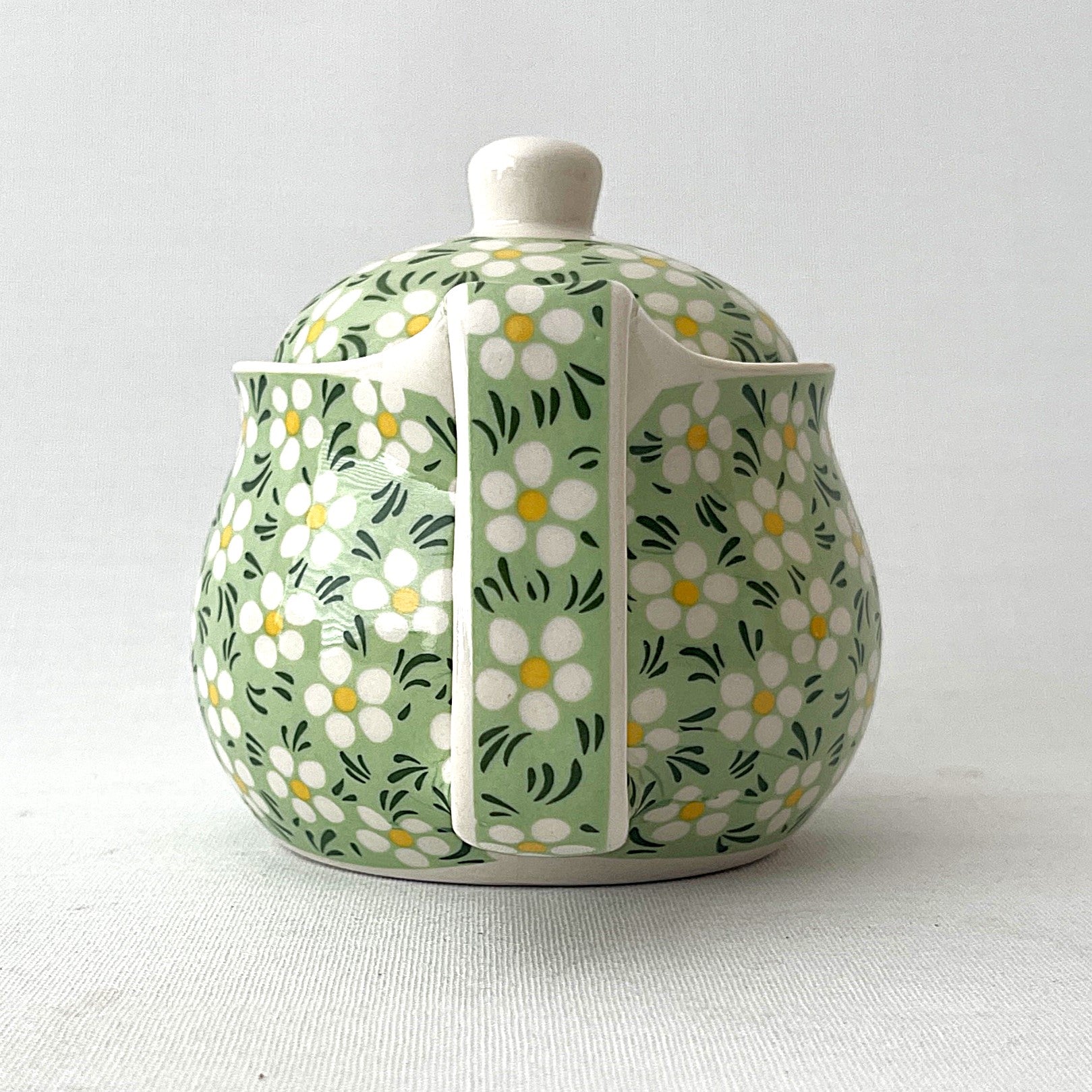 Small Herbal Teapot - Green Daisy