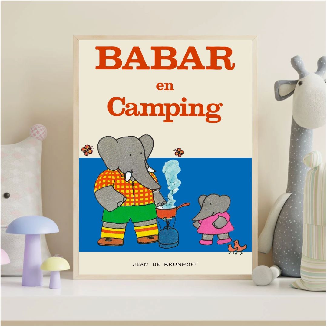 Babar Camping Nursery Art Print - INSIDE HOUSE