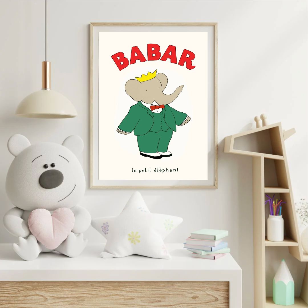 Babar the Elephant Nursery Art Print - INSIDE HOUSE