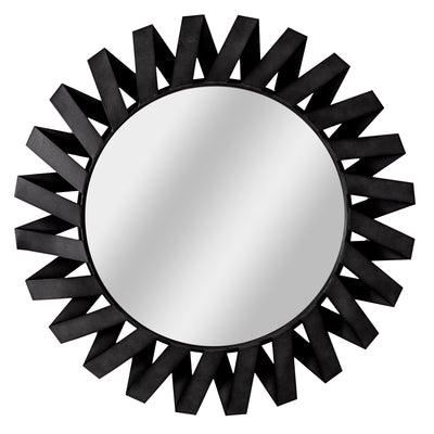 Black Origami Sunburst Mirror