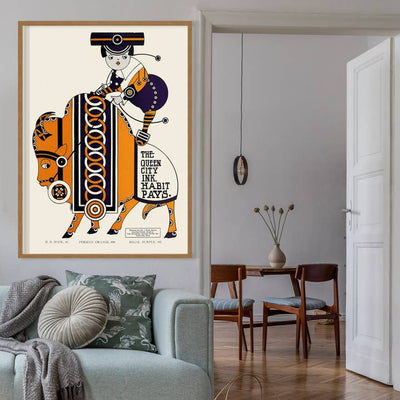 Queen City Printing Inks Vintage Poster - Bull Print