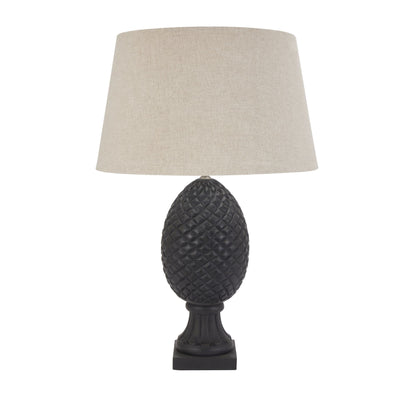 Delaney Grey Pineapple Lamp With Linen Shade