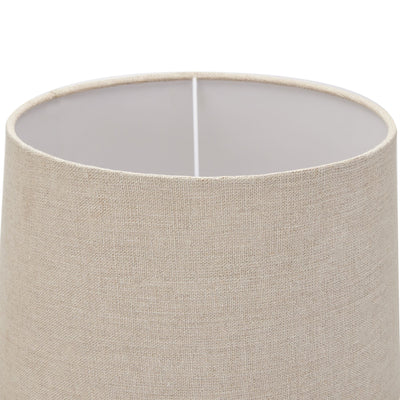 Delaney Grey Bead Candlestick Lamp With Linen Shade