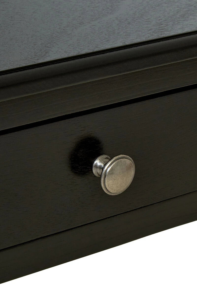 Loxley Vintage Black Bobble Console Table with 2 Drawers