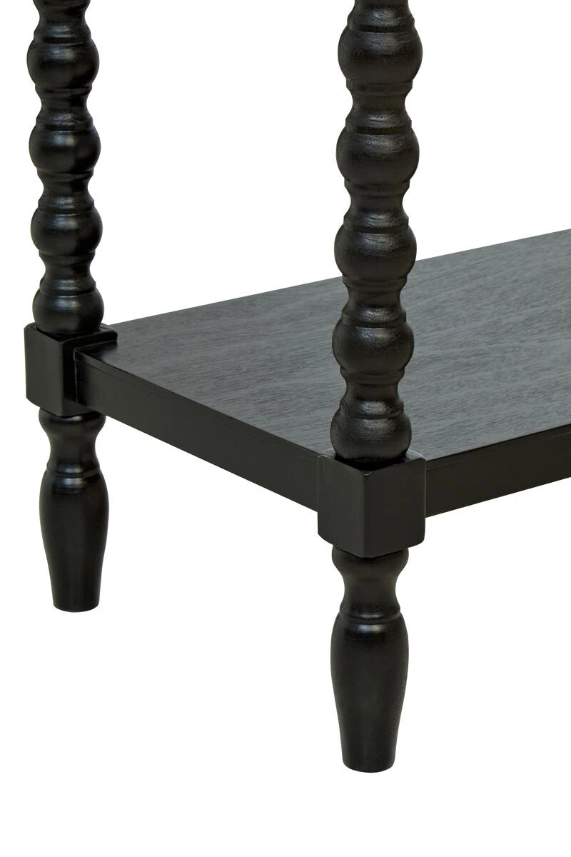 Loxley Vintage Black Bobble Console Table with 2 Drawers