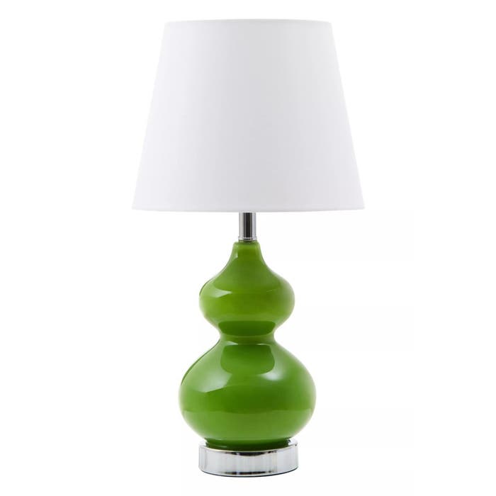 Fig Table Lamp in Green glass with a Chrome Base