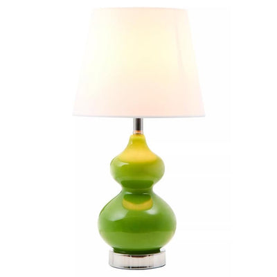 Fig Table Lamp in Green glass with a Chrome Base