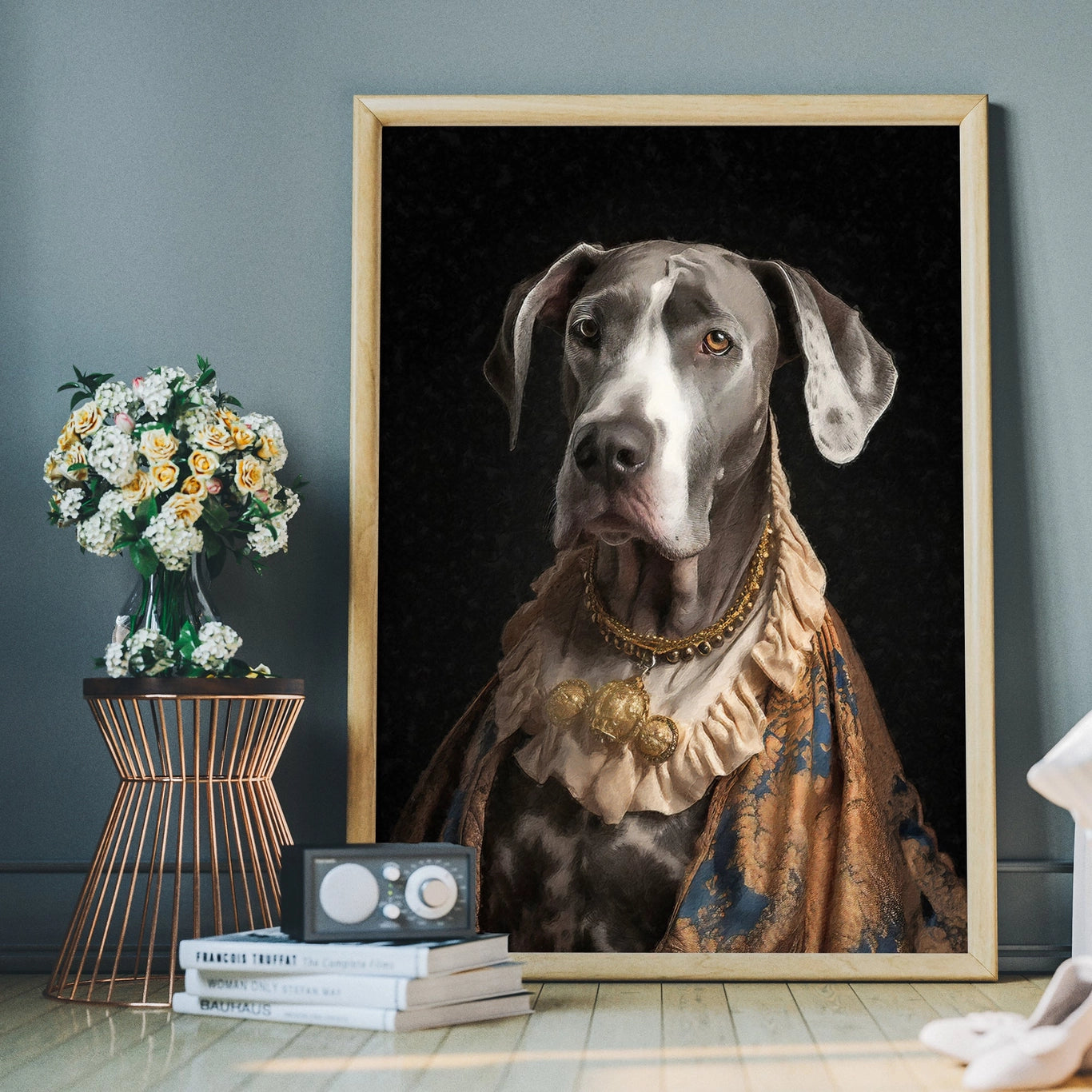 Great Dane Dog Portrait Print - INSIDE HOUSE