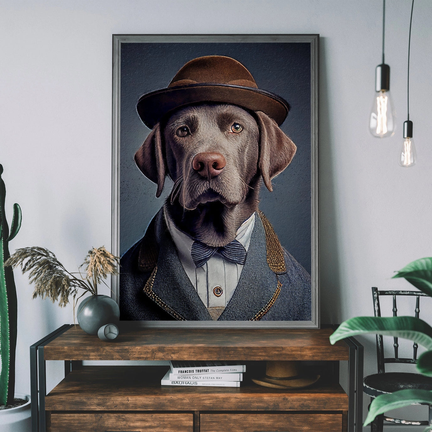 Black Labrador Animal Head Print - INSIDE HOUSE