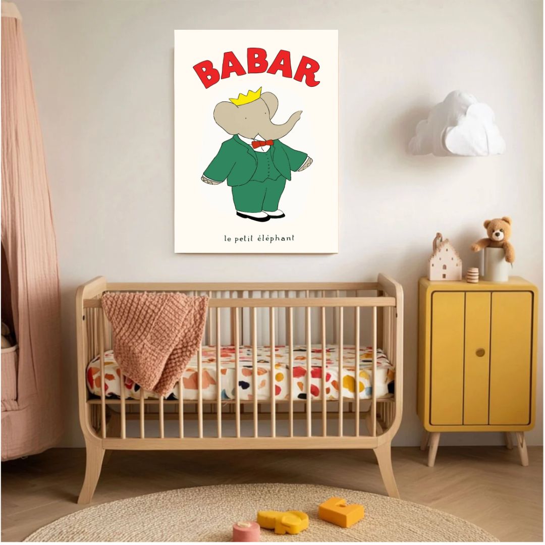 Babar the Elephant Nursery Art Print - INSIDE HOUSE