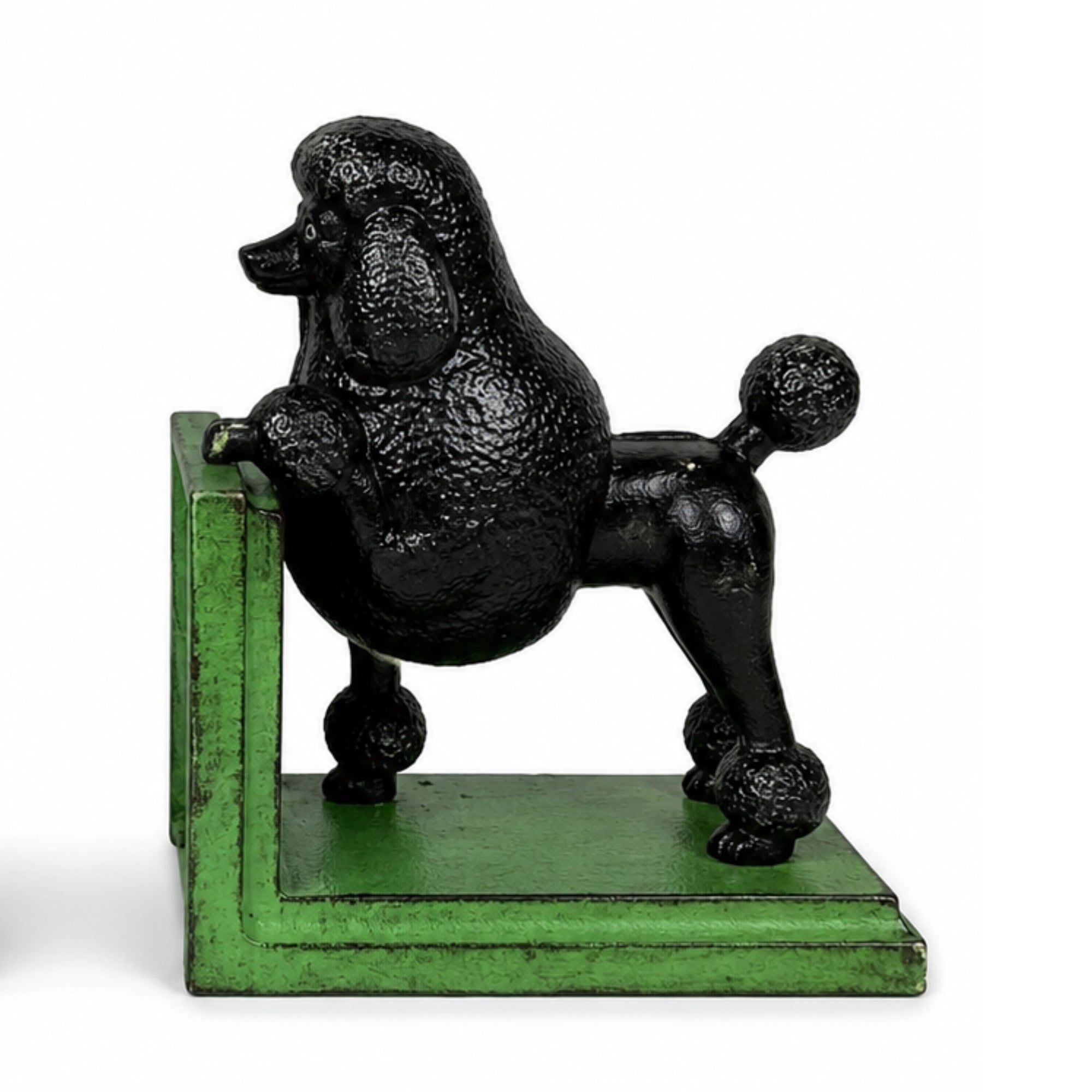 Cast Iron Antiqued Pair of Black Poodle Bookends