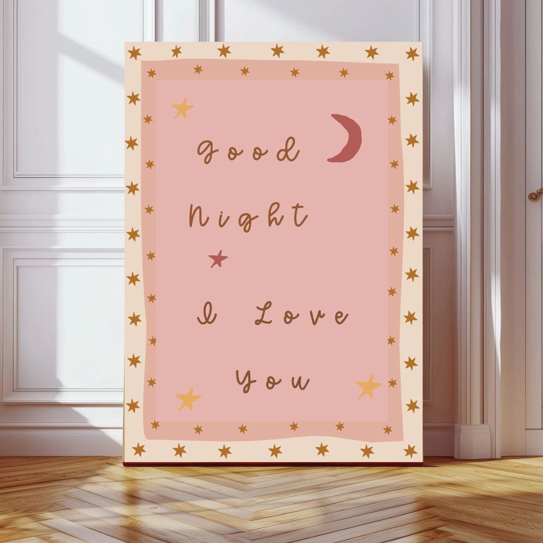 Good Night Nursery Quote Art Print - INSIDE HOUSE