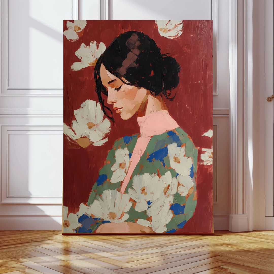 Impressionist Female Portrait Art Print - INSIDE HOUSE