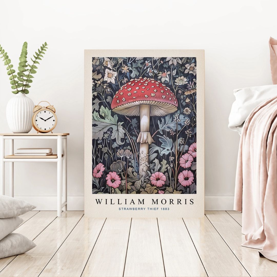 William Morris Inspired Mushroom Art Print - INSIDE HOUSE