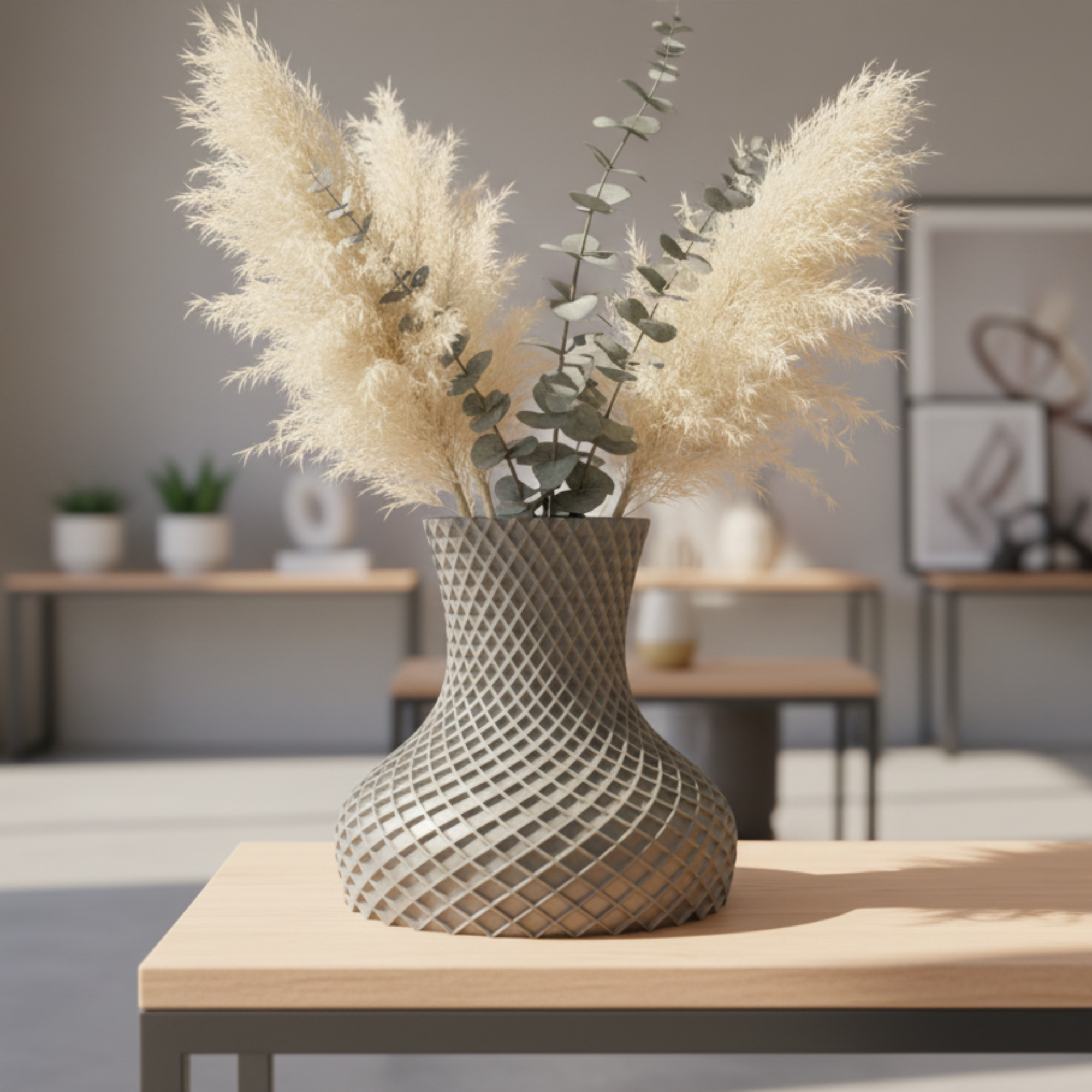 Double Hex Vase for Faux or Real Flowers / Planter - INSIDE HOUSE