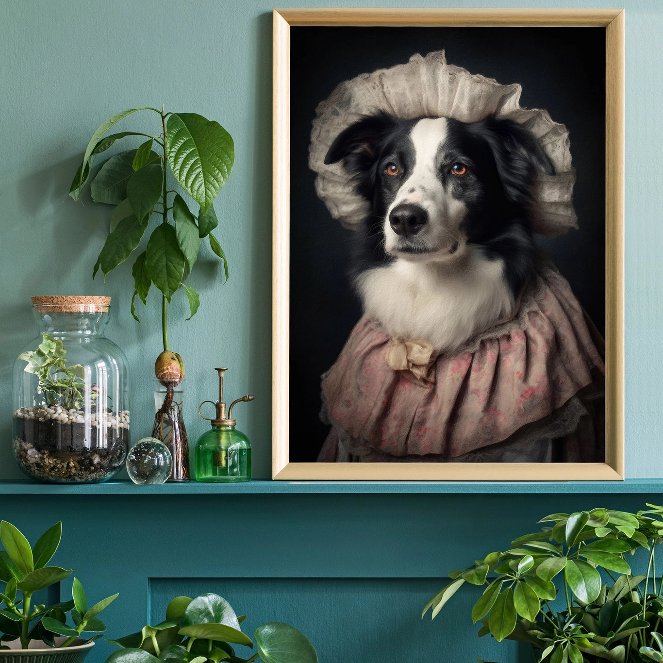 Border Collie Dog Portrait Print - INSIDE HOUSE