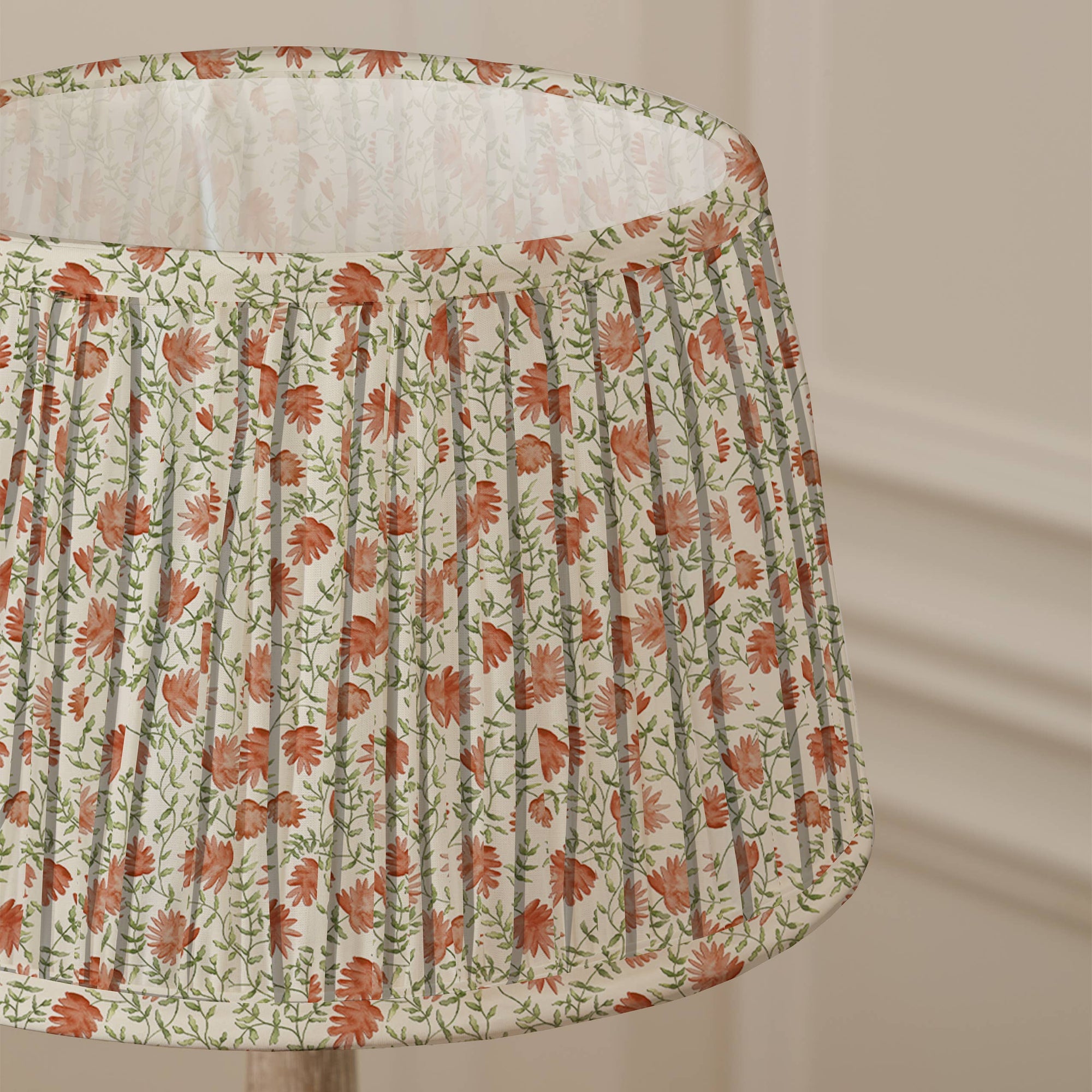 Elai Pleated Tapered Lamp Shade Terracotta: Terracotta / 30 x 50 x 50cm